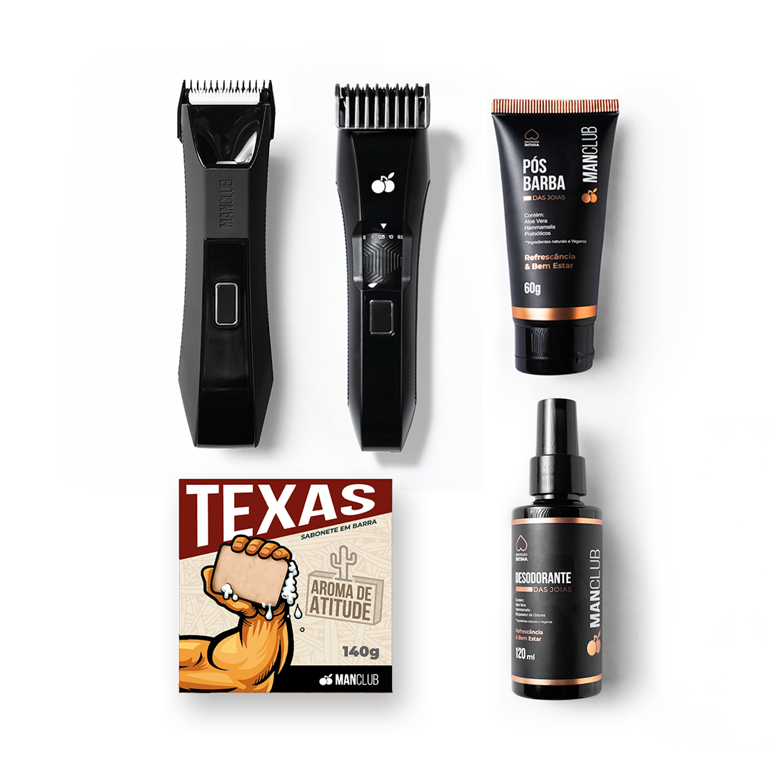 Kit do Homem - O Desmatador 2.0 +1 O Escultor 2.0 +Sabonete Texas +1 Desodorante das joias +1 Pós barba das joias