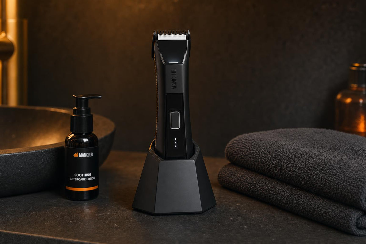 Depilação da virilha masculina sem irritação: O Desmatador 2.0 da ManClub com pós-cuidado