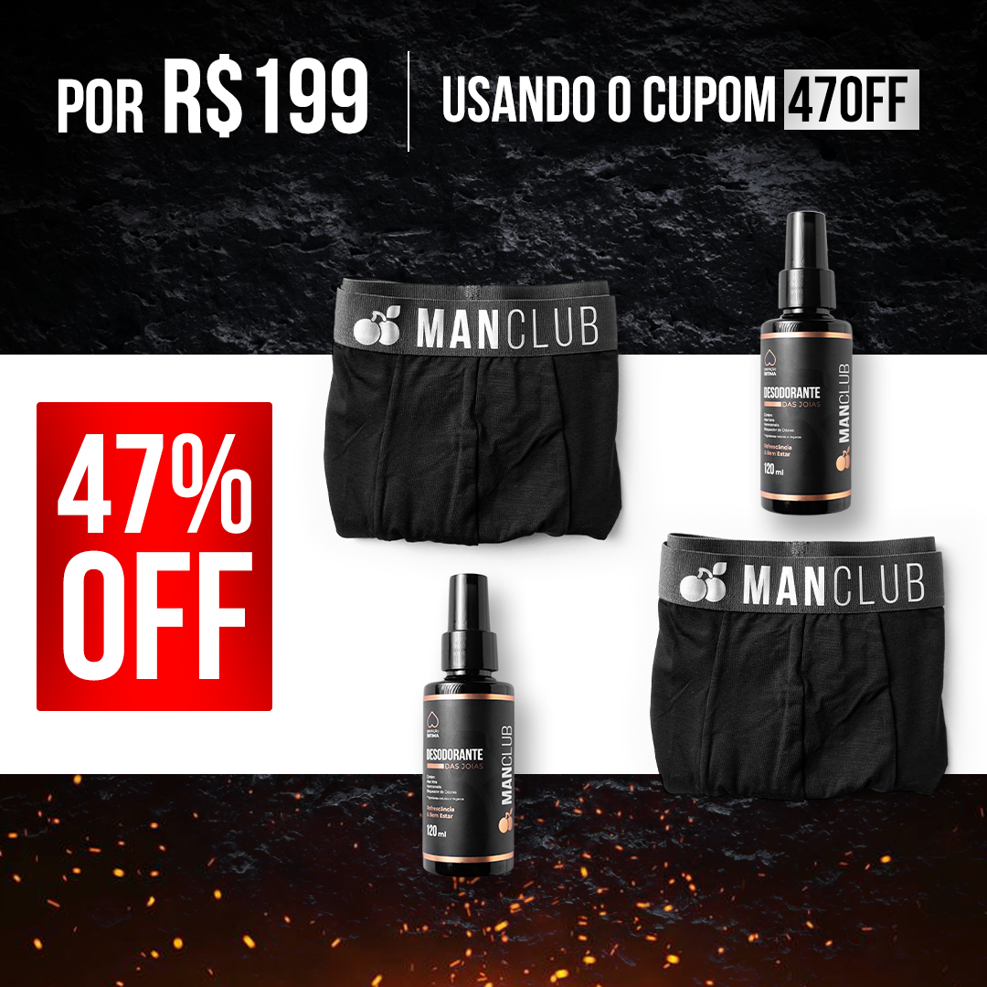 2 Desodorantes das Joias + 2 Cuecas Boxer