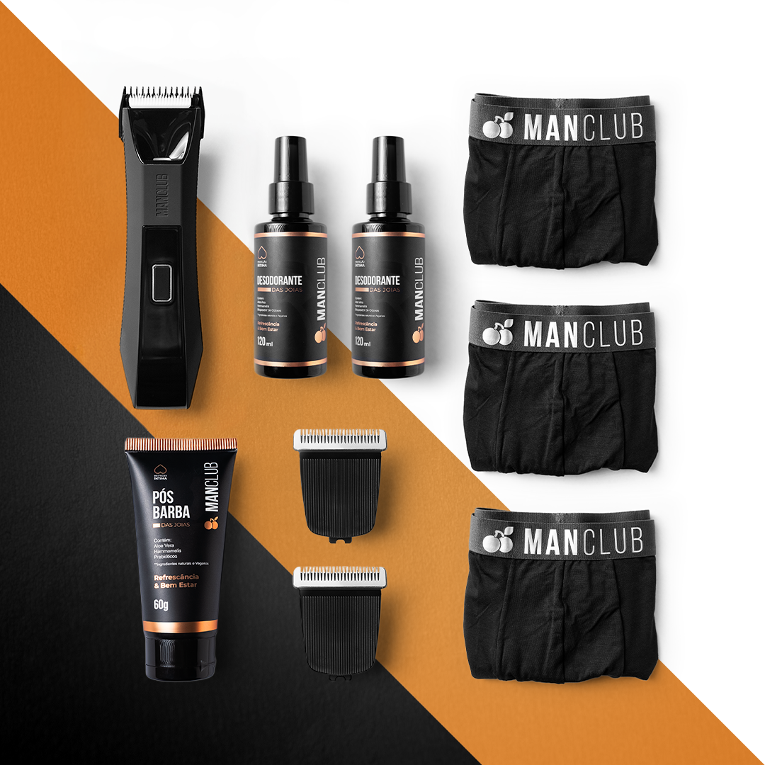 Kit Ultra 2.0 - O Desmatador + 2 Lâminas Extras + 2 Desodorante das joias + 1 Pós barba das joias + 1 Cueca Boxer
