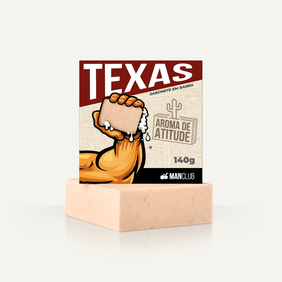 Sabonete Texas - Sabonete Masculino em Barra com Hortelã, Patchouli e Canela